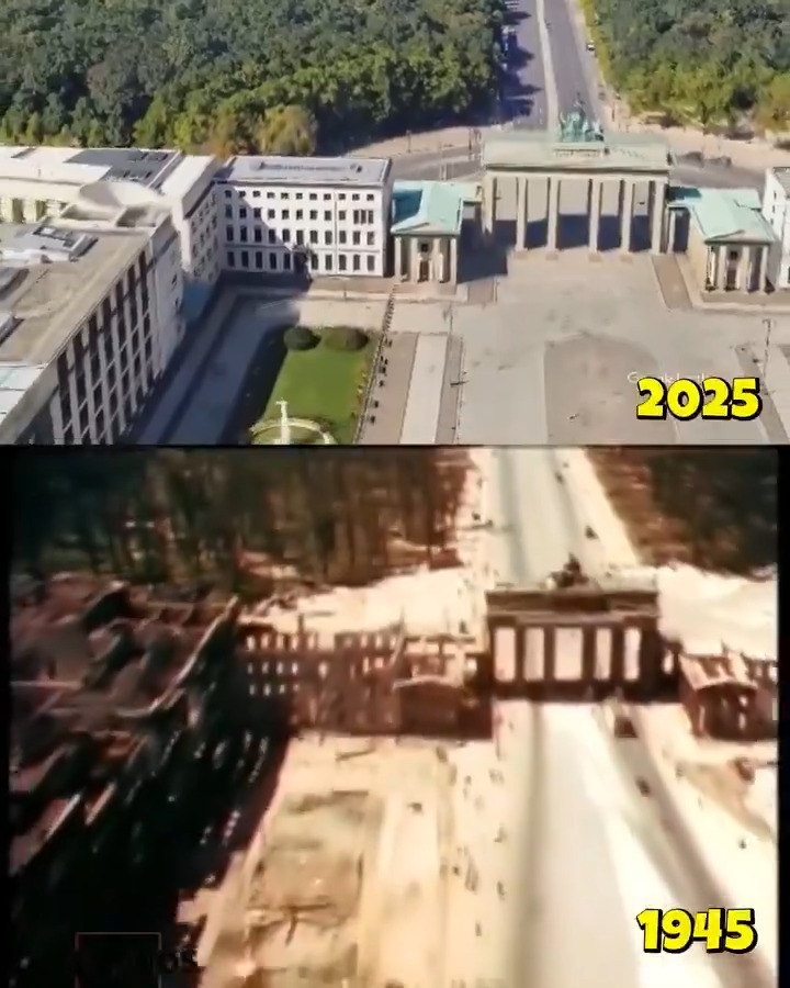 This is what Berlin looked like after WWII Real footage from 1945 compared to 2025