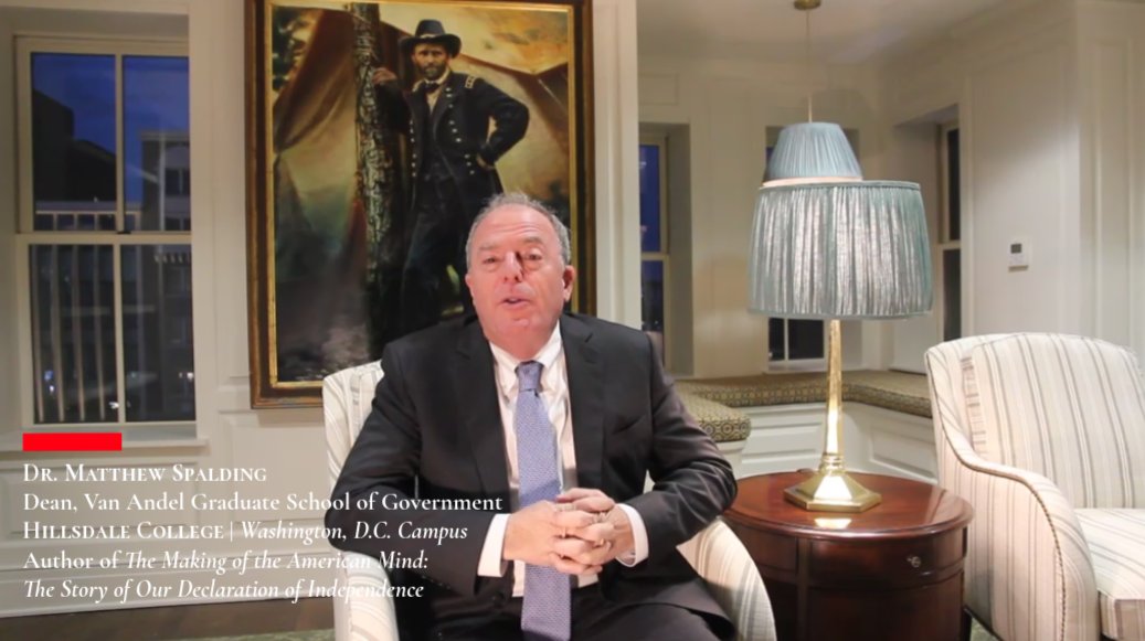 YOU'RE INVITED! | Dean Spalding invites you to celebrate America's 250th anniversary with us at Hillsdale in D.C. Over the next several months, we will host a series of events focusing on the Declaration of Independence, the American Revolution, American culture, and more. Listen to Dr. Spalding's remarks on the Declaration below, and read more about our upcoming events! #HillsdaleinDC #America250