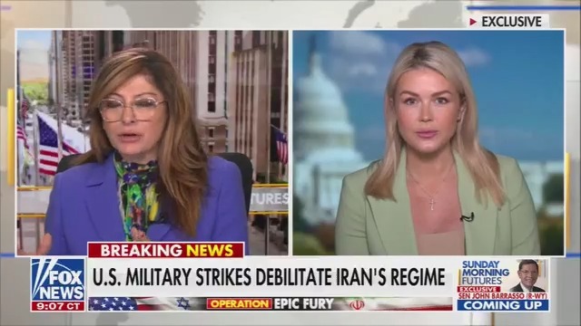 Maria Bartiromo: "Mothers are worried we’re going to have a draft, that they're going to see their sons and daughters get involved in this. What do you want to say about the President's plans for troops on the ground?" Karoline Leavitt: "President Trump wisely does not remove options off of the table."