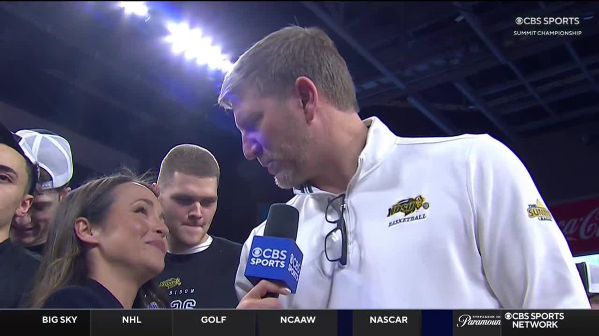 "It's not about me. I'm happy for these guys." NDSU Men's Basketball head coach David Richman told Emily Proud what this Summit League Championship means his team.