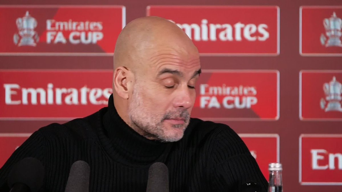 "The battle for the Premier League is not in our hands" Pep Guardiola has called on his Man City side to maintain their focus in the final months of the season 🎙️