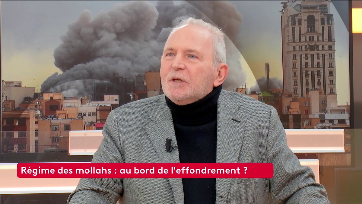 🔴 🗣 "Politiquement ce régime [des mollahs] est mort, oui il l'est", avance le géopolitologue et député européen Renew Bernard Guetta, qui estime que certains hommes, "sortis de ce régime", pourraient tenter, "à un moment donné", un compromis avec les Américains. #canal16