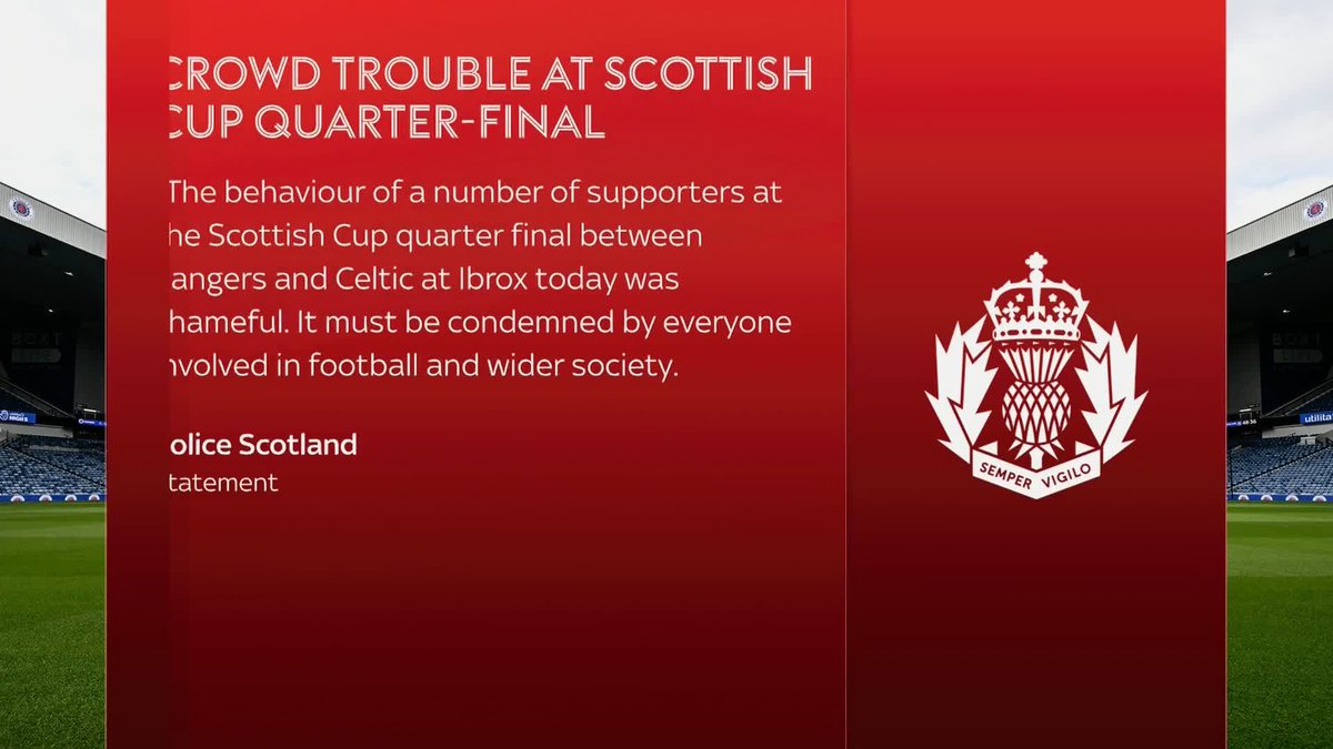 Police Scotland say arrests have been made following the Old Firm pitch invasion and condemned the "despicable display" which ensued at Ibrox after Celtic beat Rangers on penalties in the Scottish Cup quarter-final.