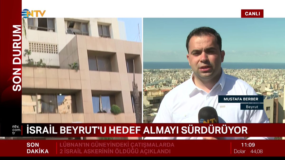 NTV YAYININDA SALDIRI ANI İsrail Beyrut'u hedef almayı sürdürüyor Video: NTV