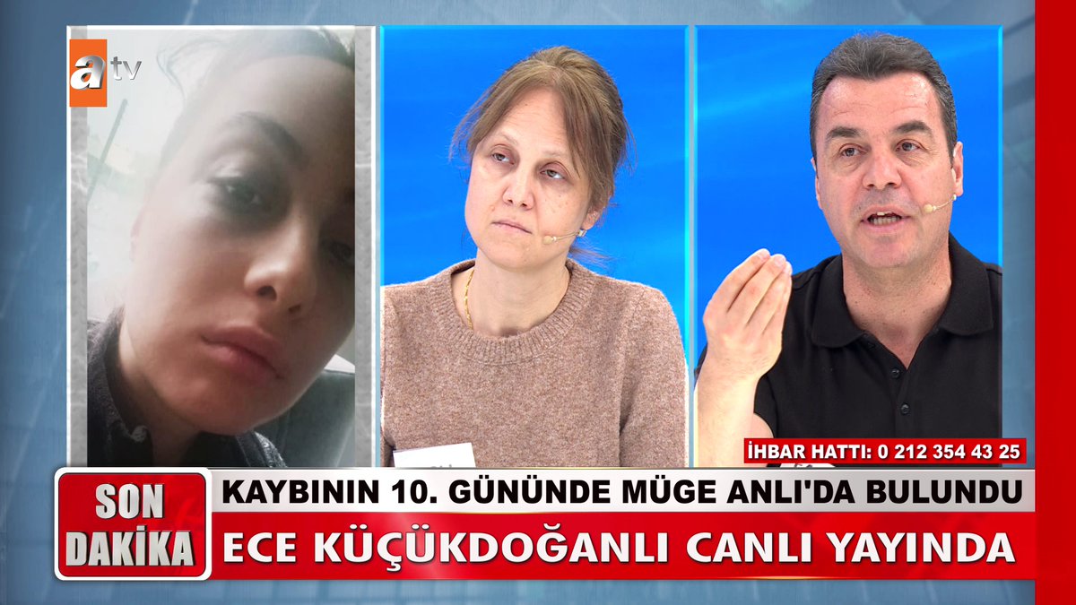 Kaybının 10. Gününde Müge Anlı'da bulundu. Ece Küçükdoğanlı canlı yayında... #MügeAnlıİleTatlıSert #MügeAnlı atv