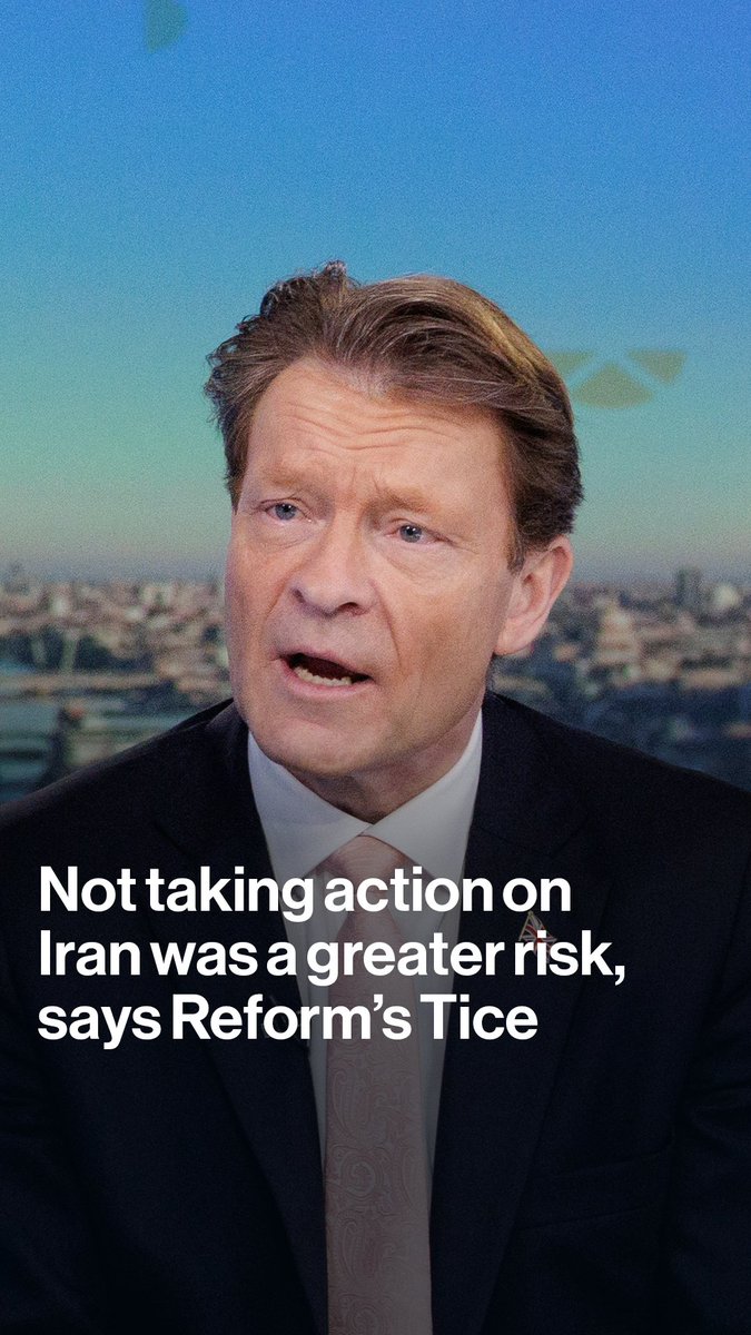 "The key thing for the West is that allies should stick together." Reform UK Deputy Leader Richard Tice says allowing Iran to develop its long-range ballistic missile would have been a "greater risk" than military action against the regime