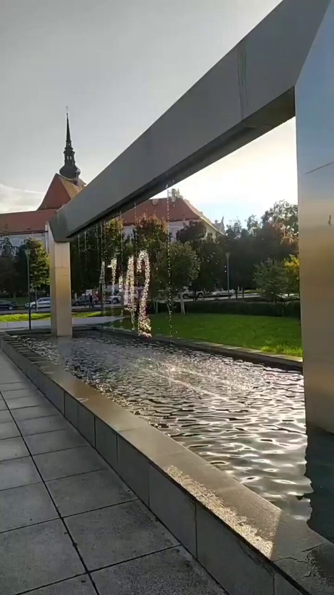 The fountain that shows date and time. Czech Republic.