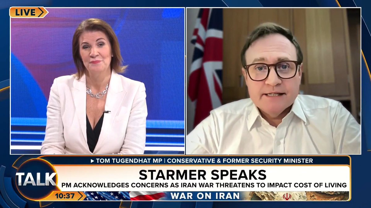 🚨"Keir Starmer has managed to make us less popular both in Washington and Tehran all in one go." Conservative MP Tom Tugendhat says it is the job of the Prime Minister to "maintain a close security partnership" with the United States". Julia Hartley-Brewer | Tom Tugendhat
