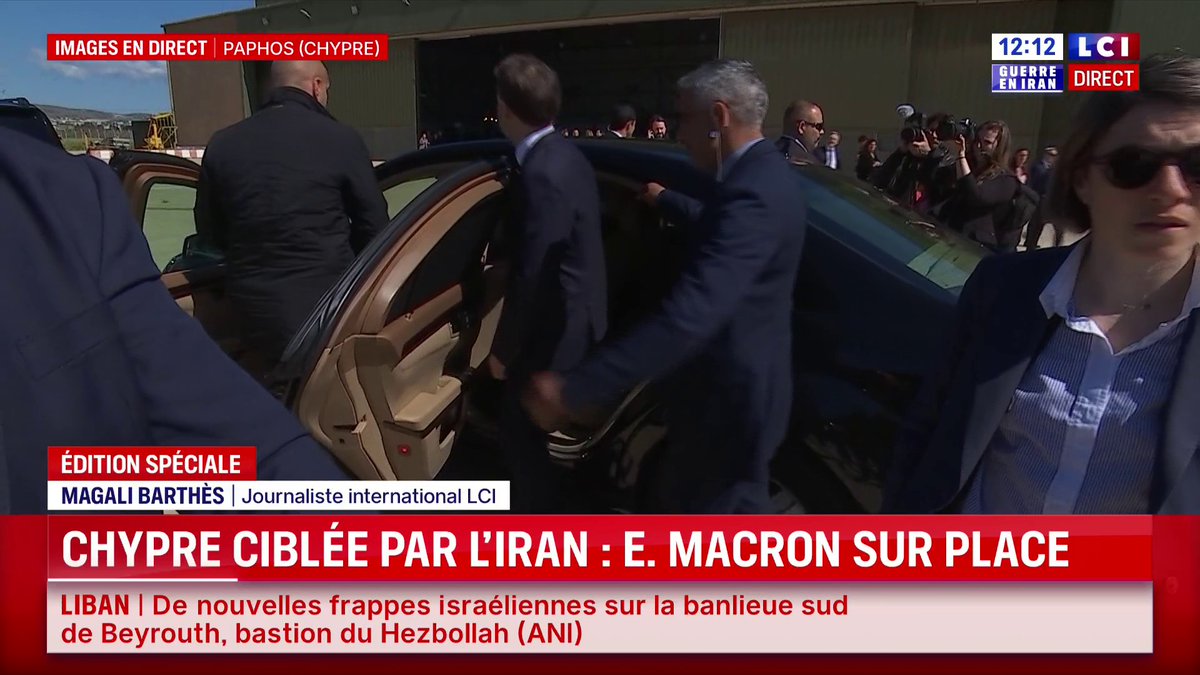 🔴 Chypre ciblée par l’Iran : Emmanuel Macron, sur place, descend de l'avion présidentiel