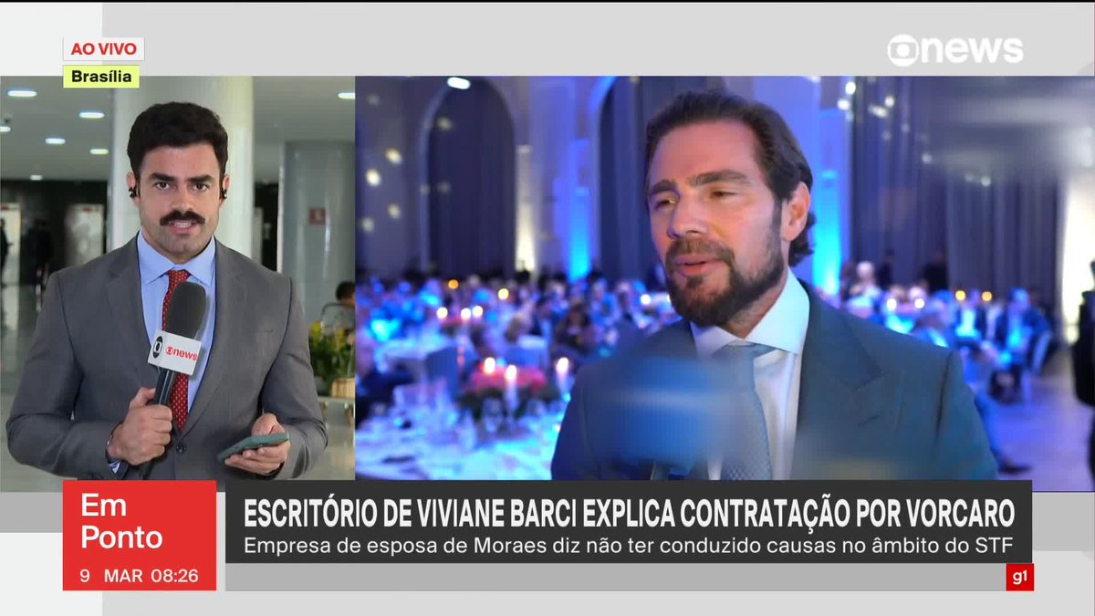 Escritório de esposa do ministro Alexandre de Moraes esclarece contratação por Daniel Vorcaro, dono do Banco Master, e nega atuação junto ao STF. ➡️ Assista à #GloboNews: #GloboNewsEmPonto