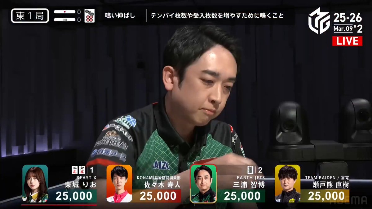 #Mリーグ 2025-26試合ダイジェスト📹 東1局 #三浦智博 選手の跳満ツモ! 親の東城選手が仕掛けて満貫聴牌! 三浦選手もドラ1のカン🀠リーチで勝負! ここを制したのは三浦選手 🀠ツモってなんと裏3! 3000・6000で一歩抜け出す! 👇動画タップで今すぐ無料視聴