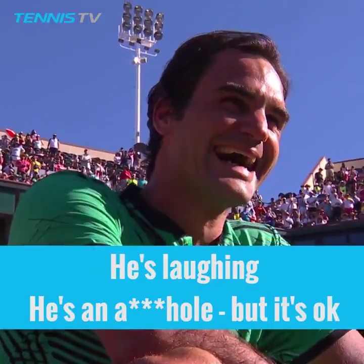 Wawrinka : "Sorry, I'm just tired after 10 days. I'd like to congratulate Roger. He laughs, he's an asshole but it's fine." 😂