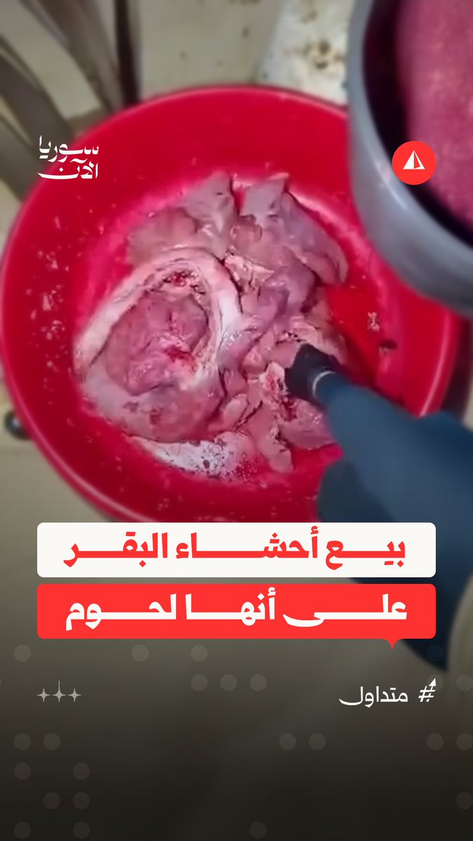 مستخدما الملوّنات.. ضبط مستودع يبيع أحشاء البقر على أنها لحوم حمراء في منطقة باب سريجة بدمشق #متداول
