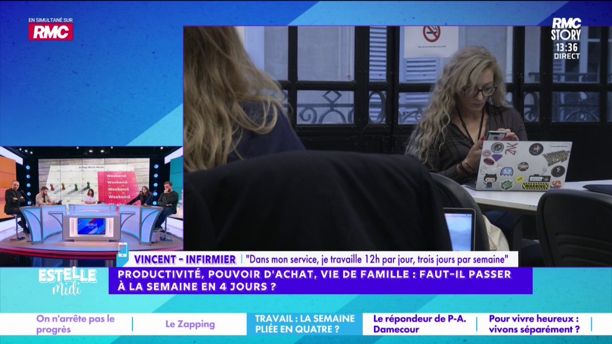 👨💻 Faut-il passer à la semaine en 4 jours ? 📞 Vincent : "Je bosse 3 jours par semaine et je fais des journées de 12h, ce n'est que du bonheur ! Ça fait depuis 15 ans que je fais ça, j'ai beaucoup plus de temps, des jours en semaine pour faire l'administratif !" #EstelleMidi
