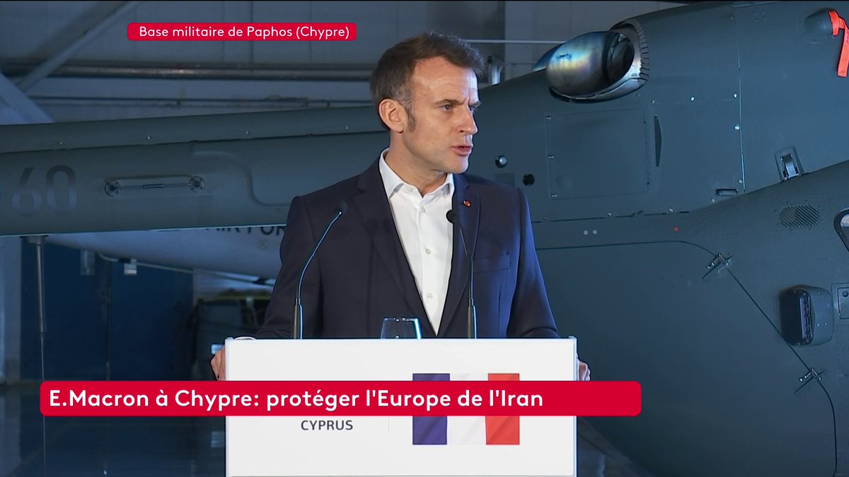 🔴 🗣 Emmanuel Macron à Chypre : "Lorsque Chypre est attaquée, c'est l'Europe qui est attaquée. La défense de Chypre est une question essentielle pour votre pays, pour votre voisin, la Grèce, mais aussi pour la France, et avec elle, l'Union Européenne." #canal16