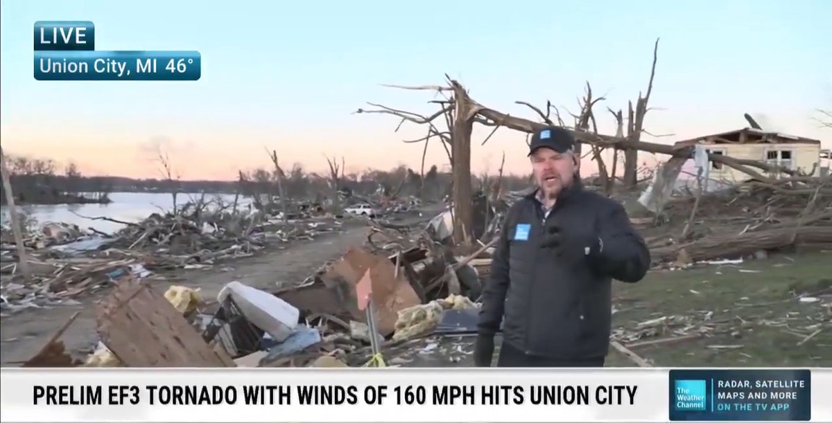 Senior National Correspondent Justin Michaels is on the ground following a deadly EF-3 tornado in Union City, Michigan, as the area prepares for another round of severe weather Tuesday:
