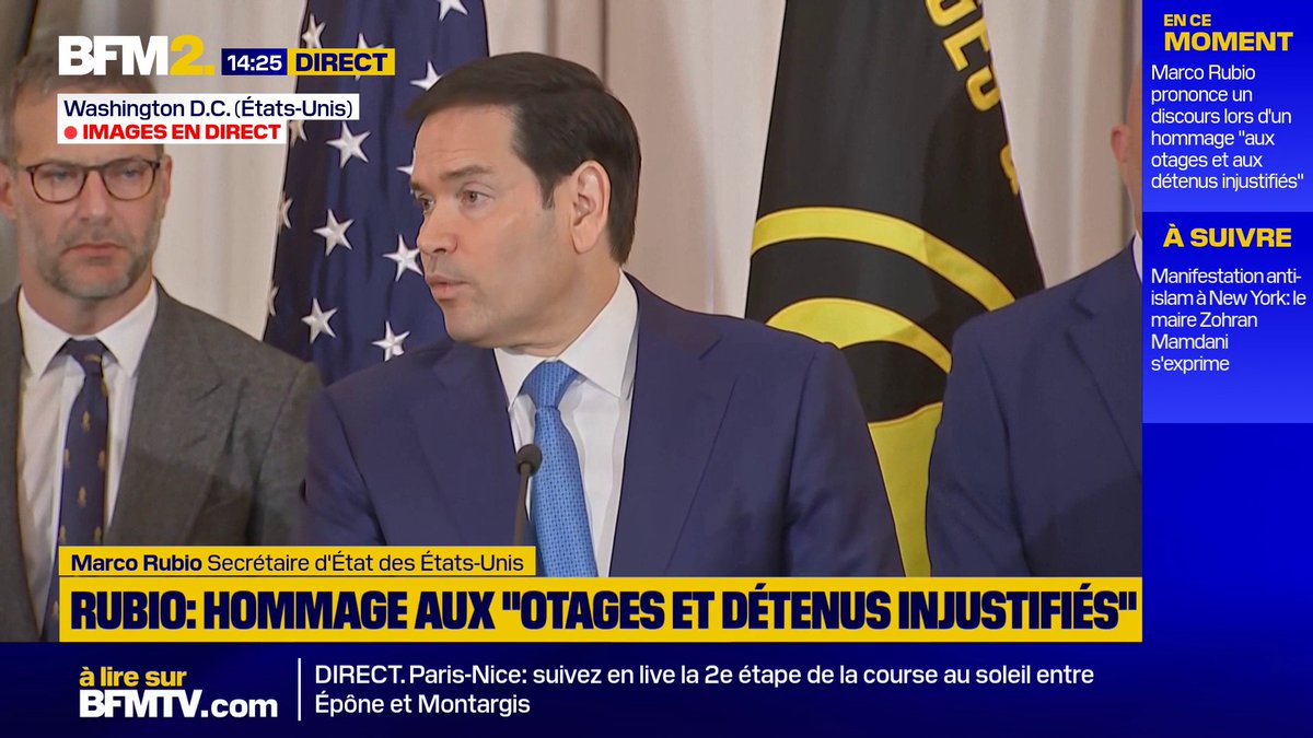 Iran: "Je pense que nous voyons tous en ce moment la menace que ce régime clérical pose à la région et au monde. Ils essaient de prendre le monde en otage", estime Marco Rubio #BFM2
