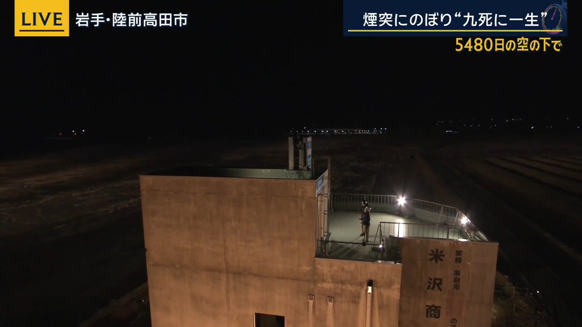 【震災遺構】津波が襲ったビルを残している“思い”とは ｜ 小木逸平アナウンサー 「東日本大震災からまもなく15年。街の姿はまるっきり変わり、人と人との結びつきも、そのあり方の模索が続いている」 ▼かさ上げ地の下に建つ震災遺構『米沢商会』 「米沢商会はパッケージやお菓子の材料を販売し、長年、地域で親しまれてきたお店」 「このビルを震災遺構として、個人で残し続けている米沢祐一さんに話を伺う」 「米沢さんは父・母・弟を津波で亡くすも、ご自身はこのビルにいて、奇跡的に津波から逃れた」 （Q.地震のあと、避難できなかったということか？） 米沢商会 米沢祐一さん 「いえ、両親と弟はすでに避難所に避難していた。私だけが避難せずにこのビルに残っていた」 「なぜかと言うと、ここから30秒ほどで避難所まで行けたため、ビル3階の様子を見てから避難してもまったく遅くないだろうという考えだった」 （Q.それが“危ない”と変わったのはいつ？） 「たまたまビルの窓を見ると、窓の外が真っ黒になっていて、津波がもう目の前まで迫っていた」 「これはまずいと思い、もっと高い所に行かなければということで、屋上へ向かう階段を駆け上がった」 （Q.屋上まで上がった時の状況は） 「見渡すかぎり、全部真っ黒だった。人の家の屋根など一つも見えない状況」 「屋上にはしごがあり、そのはしごを駆け上がっている途中に、屋上を津波が超えてきた」 「津波がどんどん水位を上げてきたので、最終的には煙突まで駆け上がり、ぎりぎり津波に耐えた」 （Q.煙突の上にいた時の光景は） 「全部真っ黒、360度津波で、嵐のところに一人しゃがんでいるような状態だった」 （Q.両親や弟が避難していた避難所は見えていたか） 「後ろをぱっと振り返ると、本当だったら避難所が見えるはずだが、津波の底に沈んで市民会館は見えなかった」 （Q.つらい思いをしたこのビルをなぜ残そうと思ったか） 「ここが自分の命を助けてくれた命の恩人であるということ、そして家族との思い出もある」 「現物を残しておけば、津波を知らない世代の方たちにも、これを一目見ただけで津波の怖さや津波の到達地点を分かってくれるのではないかと、防災に役立つと思い、残そうと思った」 （Q.改めて防災の意識として伝えたいこと） 「地震に限らず、災害に遭遇した際はどうしても“自分だけは大丈夫だ”とか、こんなもんだろうと軽く考えがちだが、決してそうではなく、1秒でも早く避難の行動を取る、それが一番大切なことだと思う」 小木逸平アナウンサー 「建物はもの言わぬ語り部であるが、何よりも雄弁に津波の怖さを発信し続けている」 「15年が経ち、当時を伝えるものがどんどん少なくなるなか、より重要性を増していると感じた」