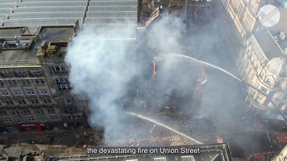 📽️ Our route director, Ross Moran, with an update on the fire on Glasgow's Union Street and its impact on Glasgow Central - Glasgow Central Station this afternoon (Monday, 9 March). Transport Scotland ScotRail Avanti West Coast TransPennine Express Caledonian Sleeper CrossCountry Trains