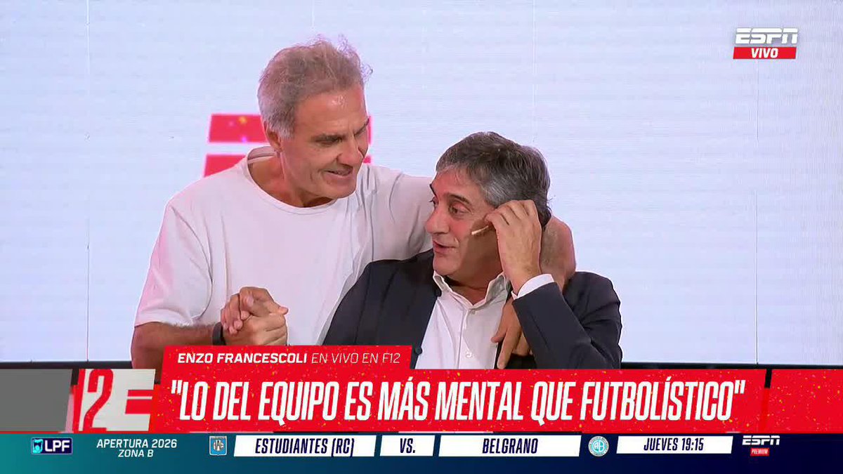 😅 ENCUENTRO MILLONARIO El Cabezón Ruggeri interrumpió la entrevista para saludar a Enzo Francescoli y recordar momentos juntos en River. ▶️ Mirá #ESPNF12 en el Plan Premium de #DisneyPlus