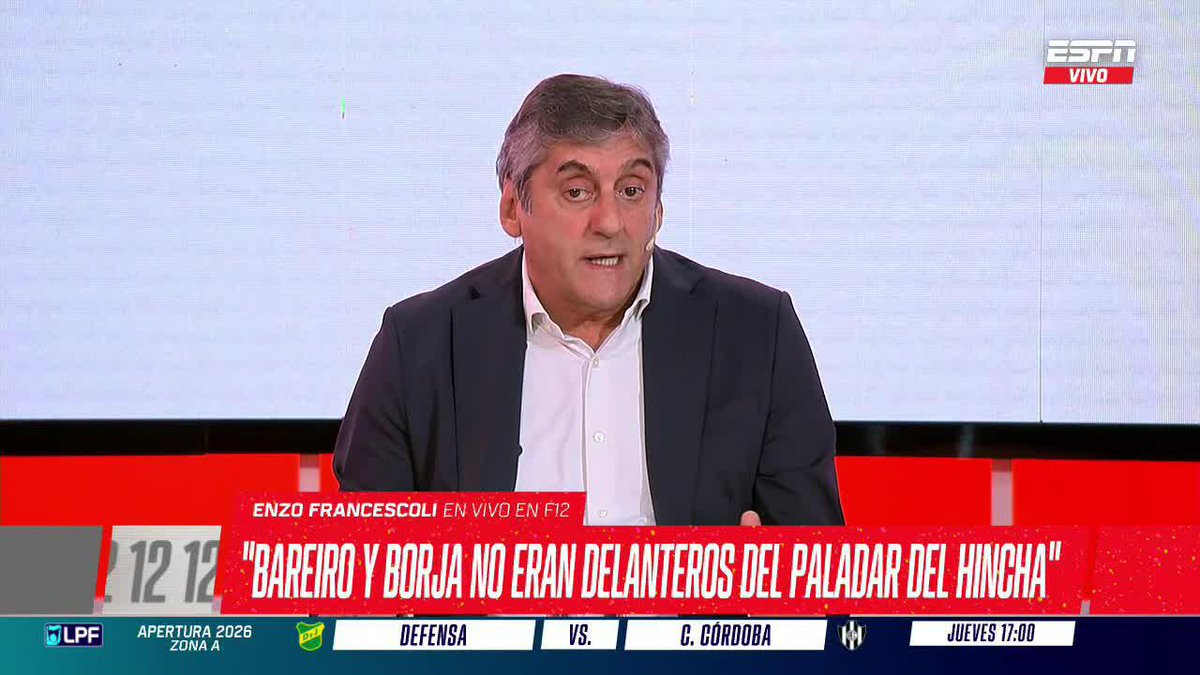 🗣️ "NO ERAN DELANTEROS DEL PALADAR DEL HINCHA" Francescoli y los pasos de Borja y Bareiro por River. ▶️ Mirá #ESPNF12 en el Plan Premium de #DisneyPlus
