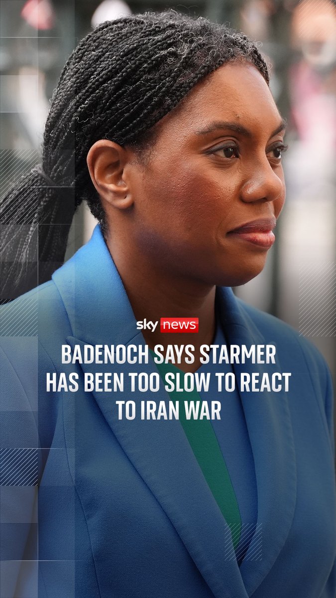 Kemi Badenoch has accused Sir Keir Starmer of being "too slow" in his reaction to the growing war in the Middle East. The HMS Dragon is "literally hanging around in Portsmouth", the Tory leader added. Read more ➡️