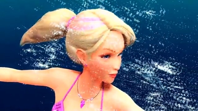 barbie in a mermaid tale - merliah's hair turns pink