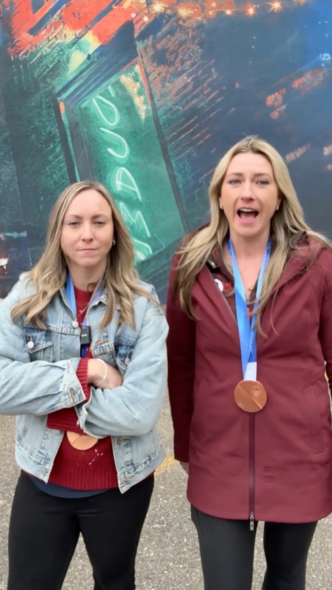 +20 years together. Now Rachel and Emma are playing against each other. 👀 🥌 Rock League: 🐻 Maple United vs. 🐐Alpine Curling Club April 6–12 | Toronto