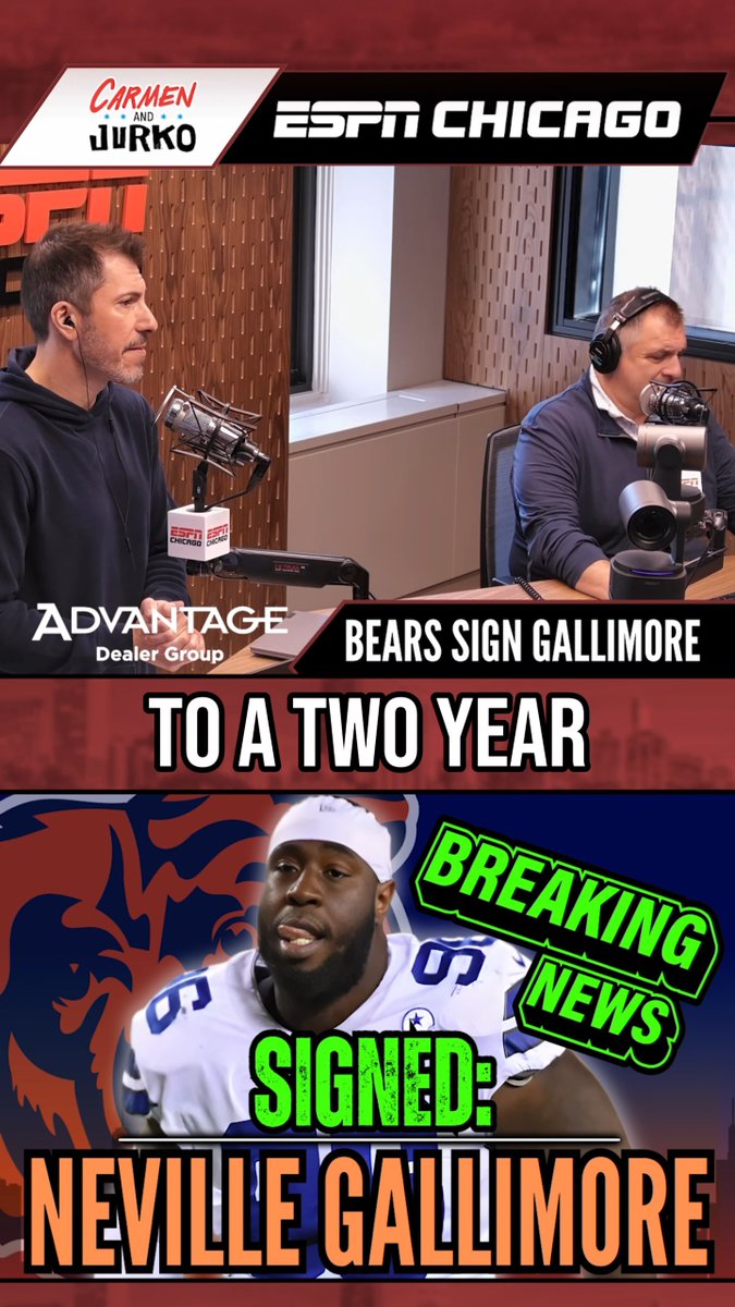 The Bears are signing DT Neville Gallimore! Brought to you by Advantage Chevy Bridgeview Find your Advantage at Advantage Dealer Group Carmen DeFalco Jurko #RyanPoles #BearDown #NFLFreeAgency #NFLTampering #BearsOffseason #Ad