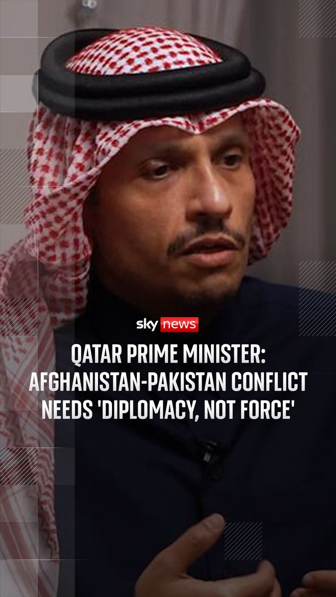 The conflict raging between Afghanistan and Pakistan sends a "threatening signal" to the entire region, Qatar's prime minister has told Yalda Hakim. Watch the interview in full ➡️