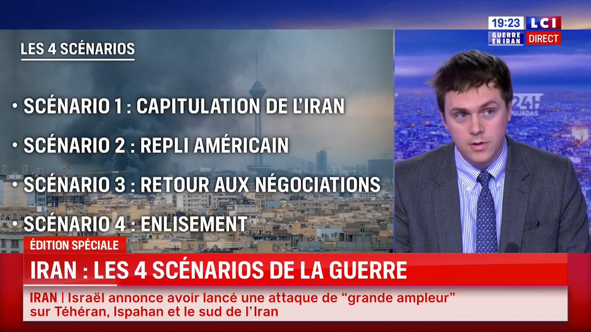 ▶️️️#Exclusif - Gilles Gressani, Directeur de la revue Le Grand Continent, invité de LCI. Iran : Les 4 scénarios de la guerre “La capitulation rapide de l’Iran était sans doute le scénario qui avait été vendu à Donald Trump.” #24hPujadas #LCI #Iran #Trump ⤵️
