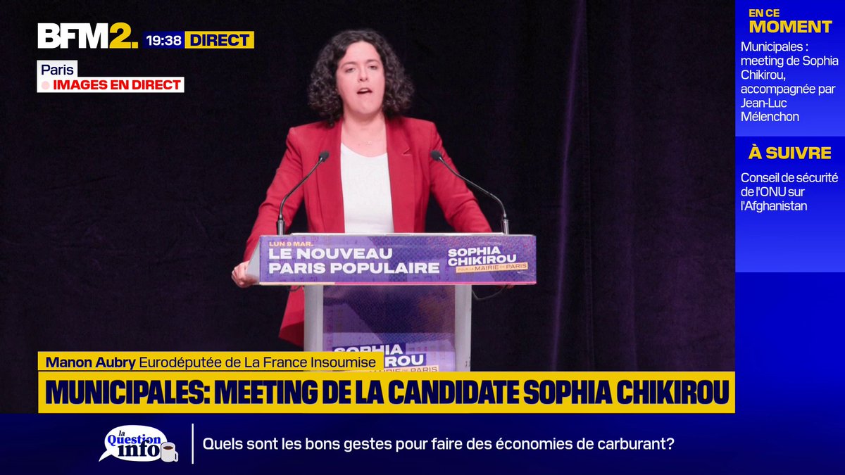 💬 "La liste de ses accusations est plus longue que son programme" Rachida Dati "va passer plus de temps au palais de justice, qu'à s'occuper des Parisiens", estime Manon Aubry (LFI) #BFM2