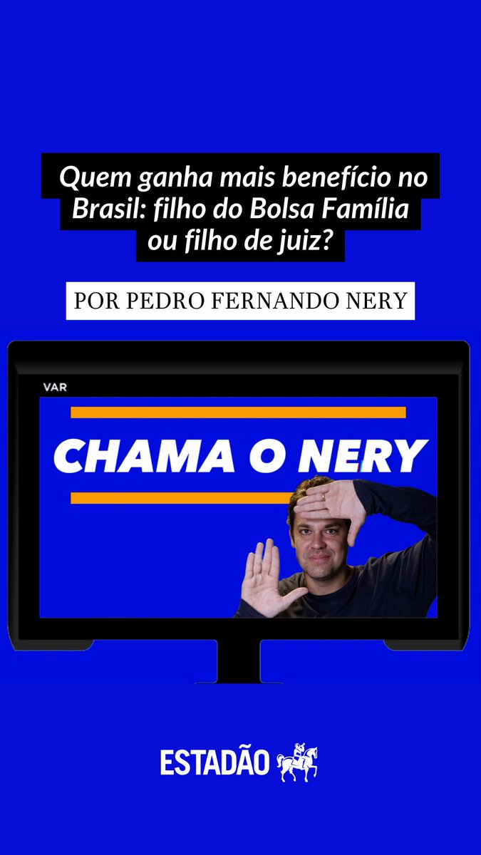 CHAMA O NERY | Quem ganha mais benefício no Brasil: filho do Bolsa Família ou filho de juiz? Pedro Fernando Pedro Fernando Nery mostra o retrato do País no pagamento de benefícios à população