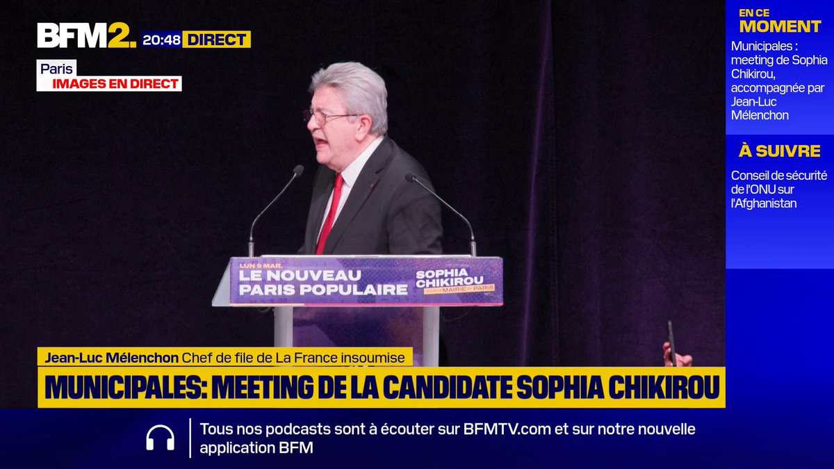 "Elle, c'est Trump à Paris" : Jean-Luc Mélenchon assure que la candidate "Reconquête !" Sarah Knafo est "dangereuse" #BFM2