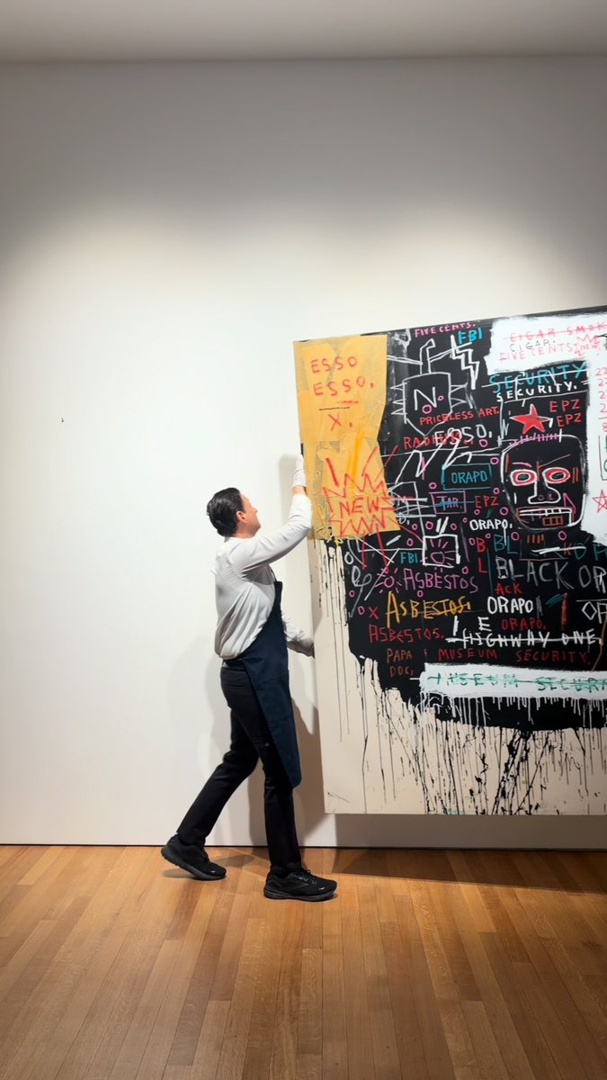 Jean-Michel Basquiat’s monumental ‘Museum Security (Broadway Meltdown)’ is heading to #SothebysNewYork. It’ll star in The Contemporary Evening Auction this May. Belonging to a suite of 12 towering canvases that Basquiat painted in 1983, ‘Museum Security (Broadway Meltdown)’ stands among the most significant and complex works works of ever created by the artist. It represents a moment in Basquiat’s career when his visual language reached an extraordinary level of clarity, ambition and scale. ‘Museum Security (Broadway Meltdown)’ is installed at our new headquarters at the Breuer and available for viewing tomorrow through 15 March, before traveling to Hong Kong, Los Angeles, and London. It’ll then return to Madison Avenue as a highlight of The New York Sales, presented by CELINE. Learn more about this seminal work and the upcoming exhibition at: