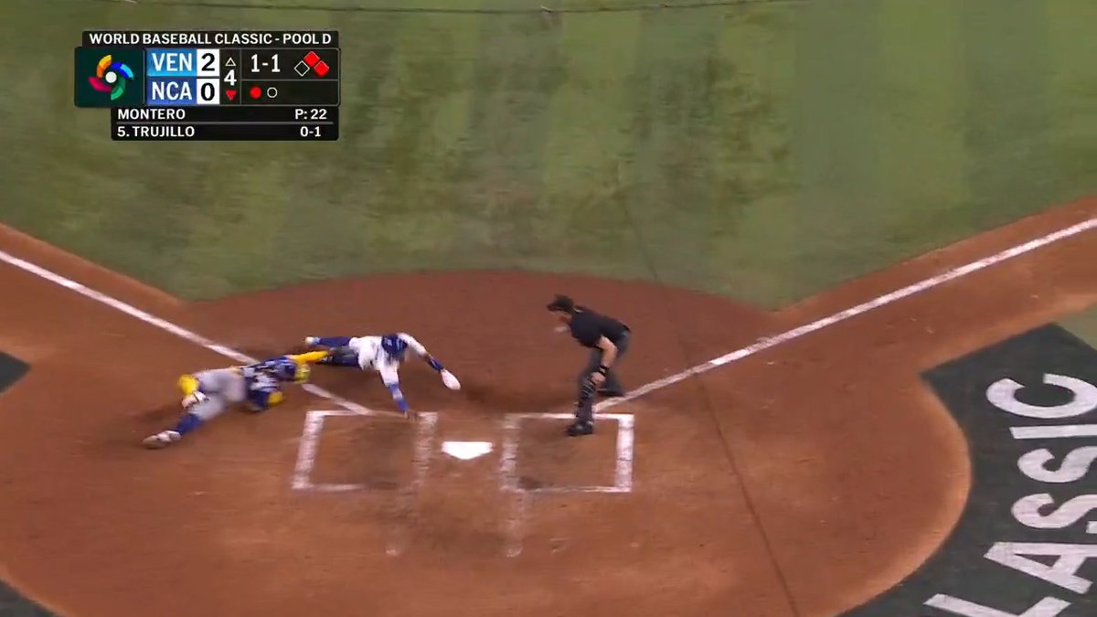 Gleyber Torres and William Contreras combine to prevent a run from scoring! #WorldBaseballClassic