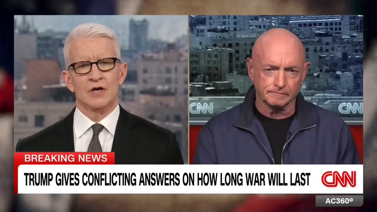 Senator Mark Kelly, a retired Navy captain, equates the war in Iran so far to a "clown show out of the White House." He adds, “This has been a strategic mess that we’re in… with no plan on how to get out.”