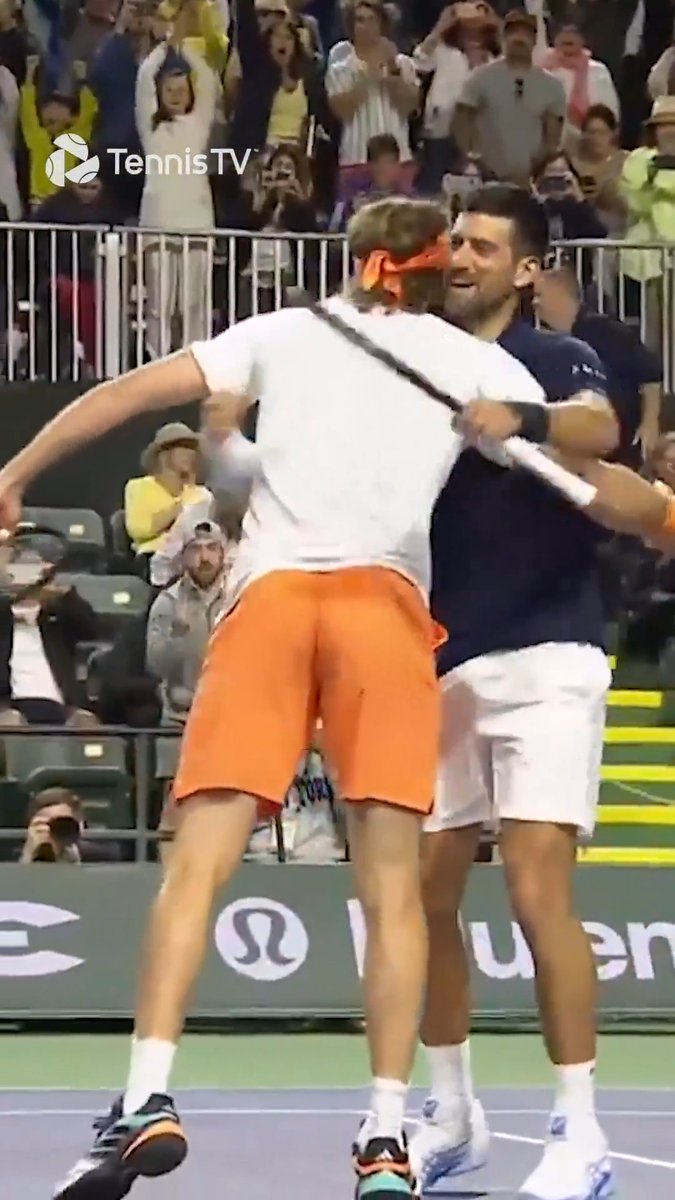 The doubles duo we didn't know we needed to see this week 🙌 Novak Djokovic 🤝 Stefanos Tsitsipas got the job done tonight! BNP Paribas Open | #TennisParadise