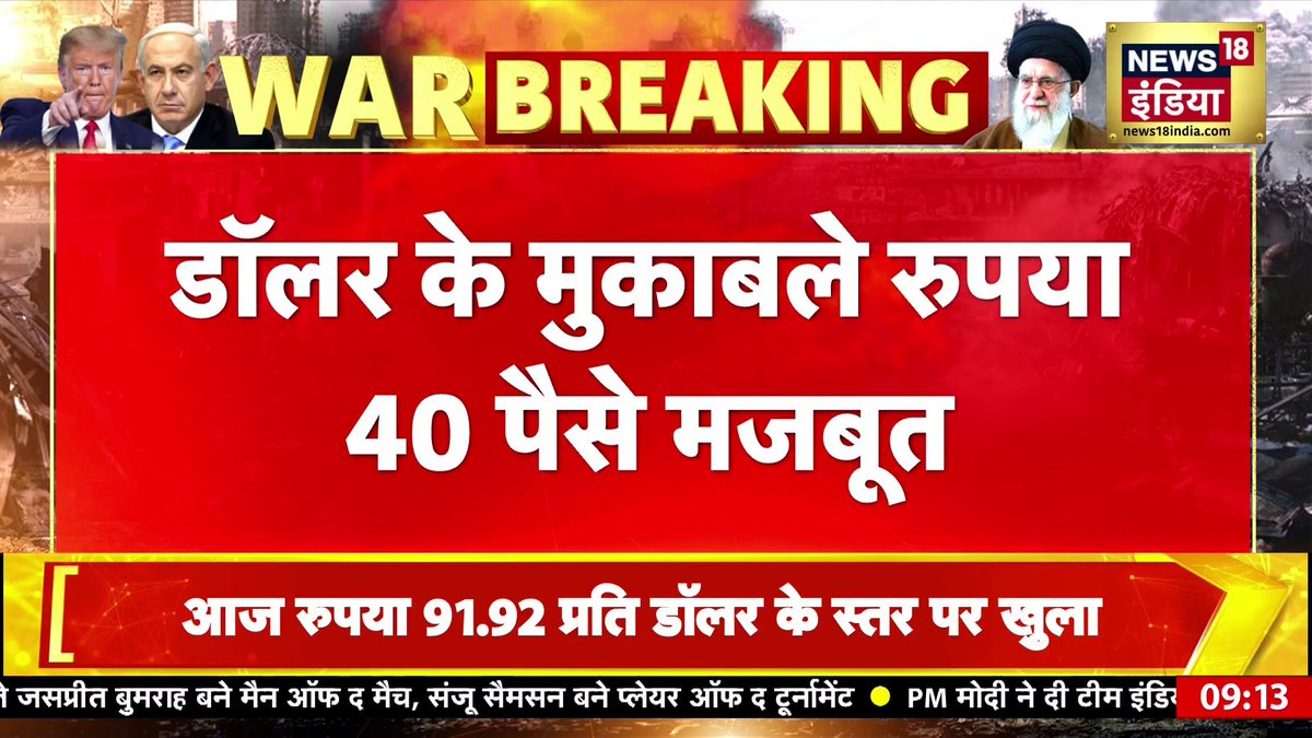 डॉलर के मुकाबले रुपया 40 पैसे मजबूत हुआ #Rupee #Dollar #IranIsraelUSWar