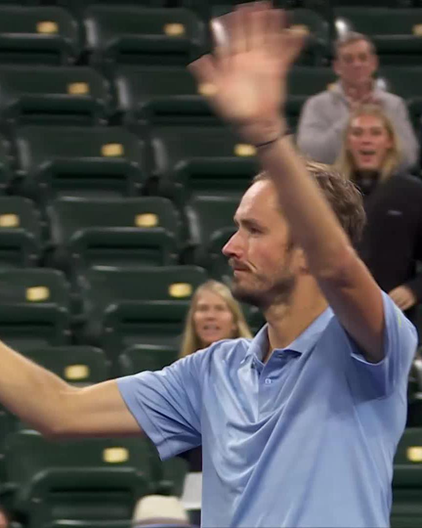 Clinical 💪 Daniil Medvedev beats Baez in a Hurry 6-4 6-0 to book his spot in the last 16 💪 #TennisParadise