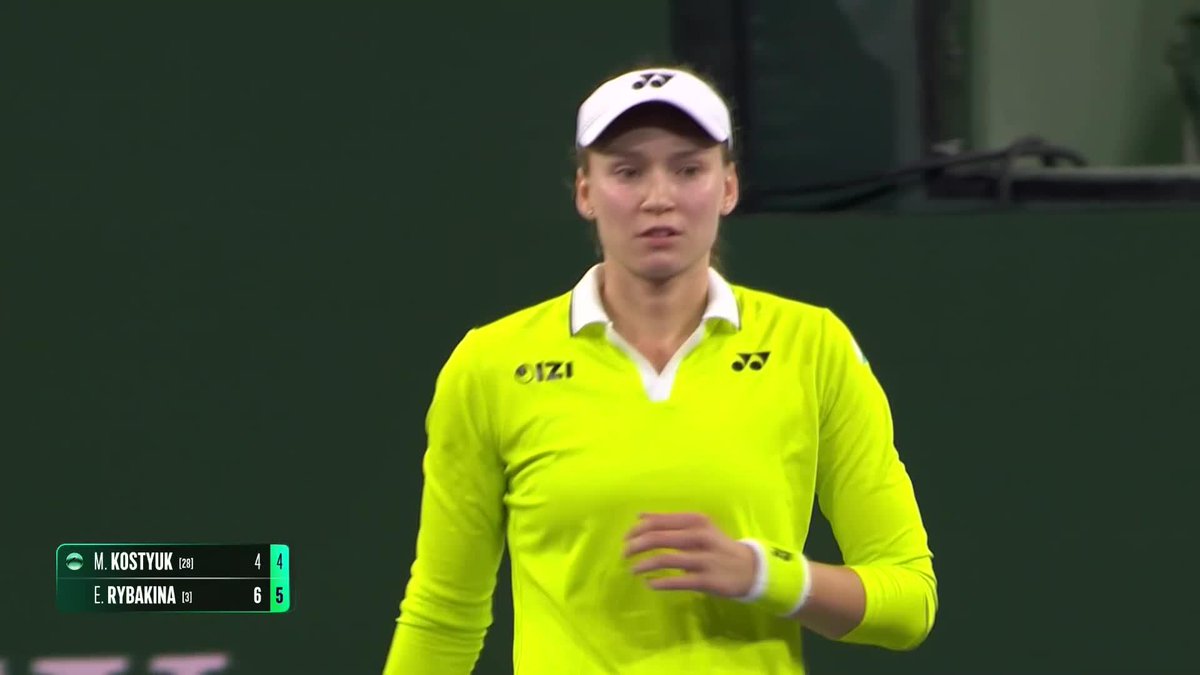 That's how to close out a match 👏 Elena Rybakina heads into the Round of 16 with a 6-4, 6-4 victory over Kostyuk. #TennisParadise