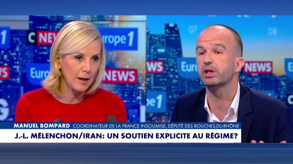 "Le peuple iranien doit se libérer par lui-même" déclare Manuel Bompard #LaGrandeInterview #Europe1