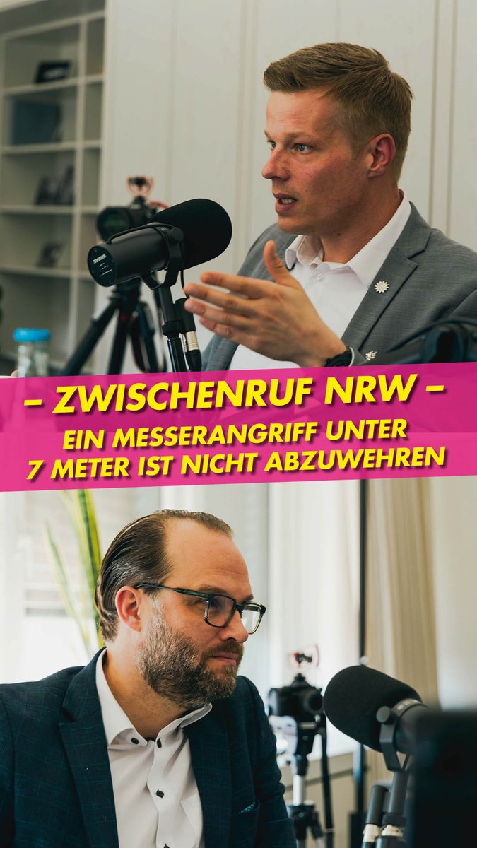 „Ein Messerangriff unter 7 Metern ist nicht abzuwehren.“ Das sagt Bundespolizist Manuel Ostermann. Wusstet ihr das? Der Ausschnitt stammt aus unserer aktuellen Zwischenruf NRW Podcast-Episode, in der Marcel Hafke, innenpolitischer Sprecher der FDP-Landtagsfraktion NRW, mit Manuel Ostermann von der DPolG Bundespolizeigewerkschaft über #Sicherheit in Deutschland spricht. #Deutschland #Politik