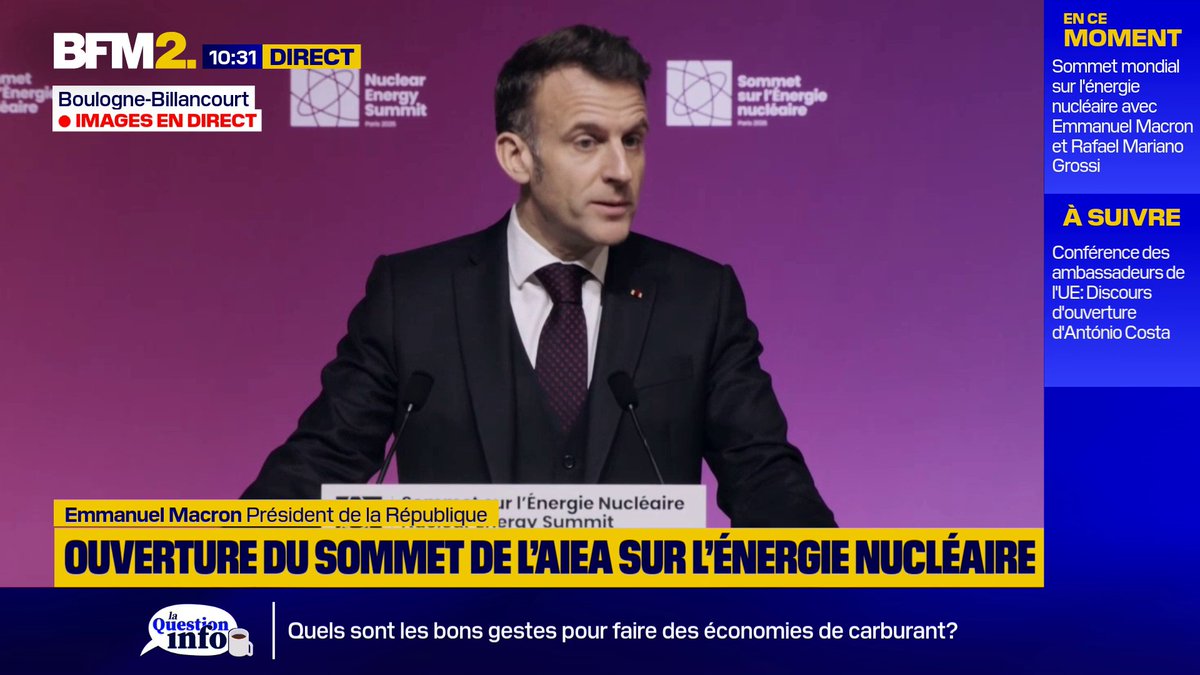 Sommet sur l'énergie nucléaire: "Nous avons besoin du nucléaire car il est une source de progrès, de prospérité et d'indépendance", déclare Emmanuel Macron #BFM2