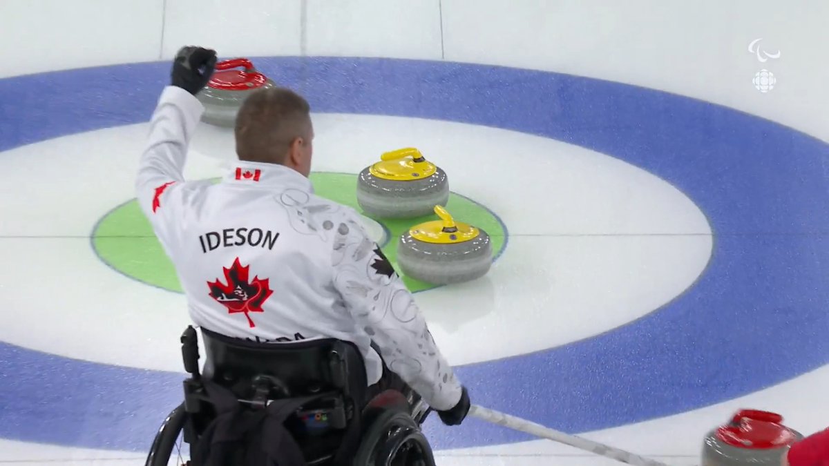 Jon Thurston is back at it with the incredible wheelchair curling shots 🔥🇨🇦 Canada leads China 5-3 heading to the 6th end WATCH: