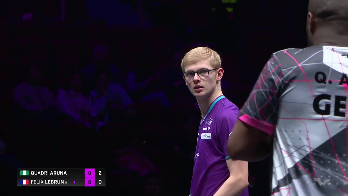 Félix Lebrun entre en lice au WTT Champions de Chongqing, face au Nigérian Quadri Aruna ! Suivez le match en direct sur L'Équipe live #lequipePING