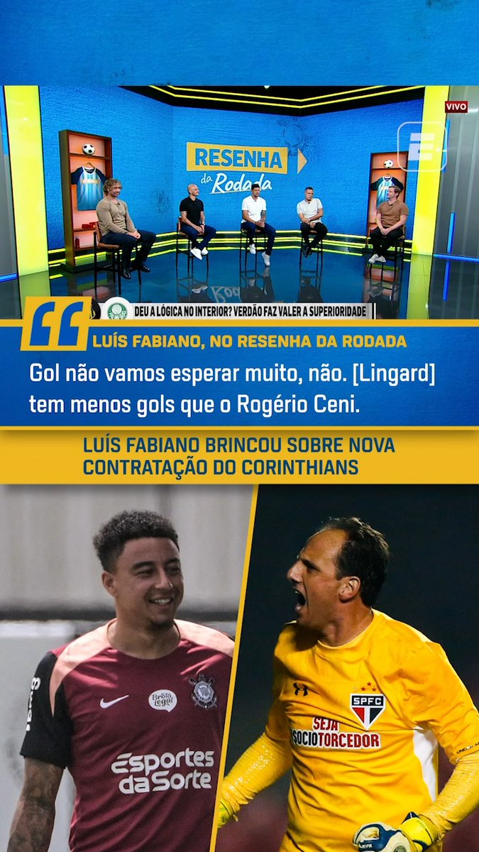 Luis Fabiano sobre Lingard no Corinthians: "Não vamos esperar muitos gols, não. Tem menos gols que o Rogério Ceni." 🎥 ESPN Brasil | SportsCenter Brasil