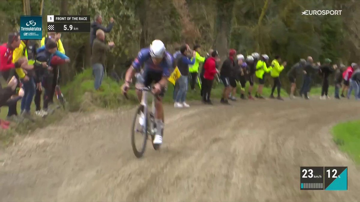 #TirrenoAdriatico 🔱 / La chute de 🇺🇸 Matteo Jorgenson (TVL) en vidéo. Difficile de comprendre sa chute.