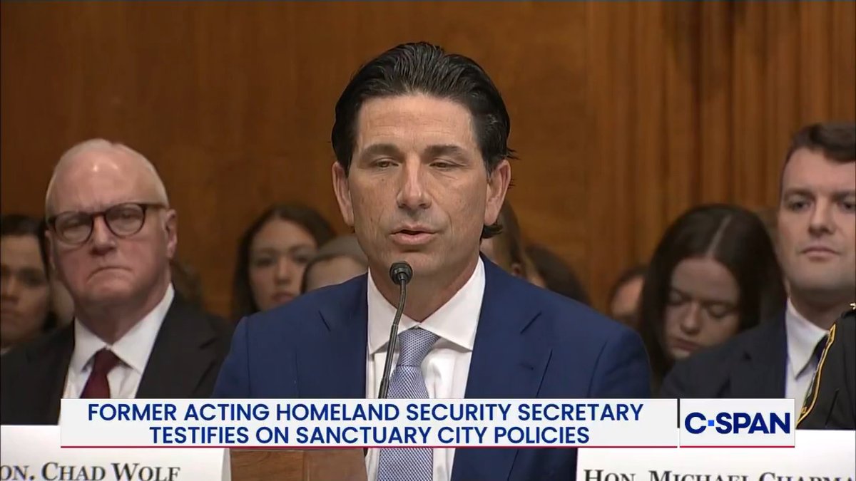 Former Acting DHS Secy. Chad Wolf: "Let met just end on a comment by the ranking member, talking about secret police…The men and women of ICE are sworn law enforcement officers." .Senator Jeff Merkley: "If you don't want to be secret police, don't act like secret police."
