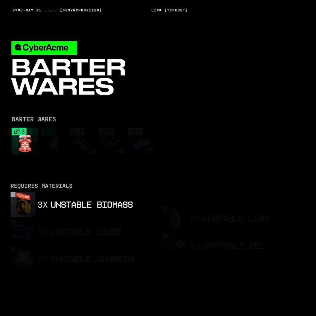 If you're burning through ammo and healing items, make sure to track gray salvage for looting and barter with CyAc instead of spending all your credits.